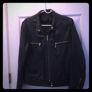 Black Leather motorcycle jacket. S/M